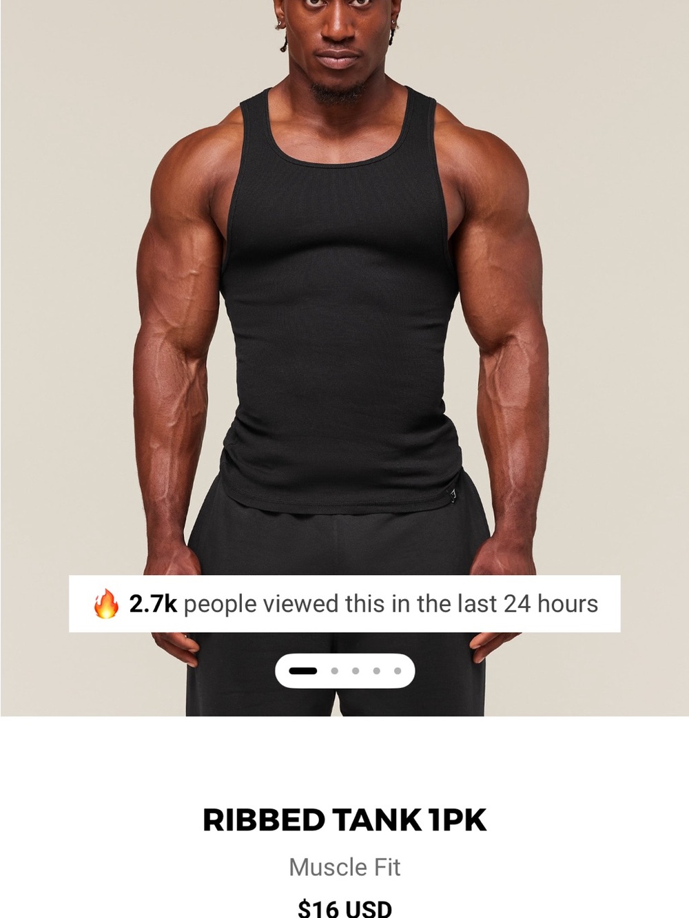 Gymshark Black Ribbed Muscle Tank